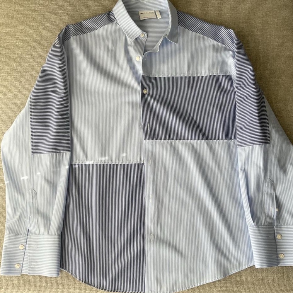 ASOS Design Men's Patchwork Stripe Button-Down Sh… - image 1